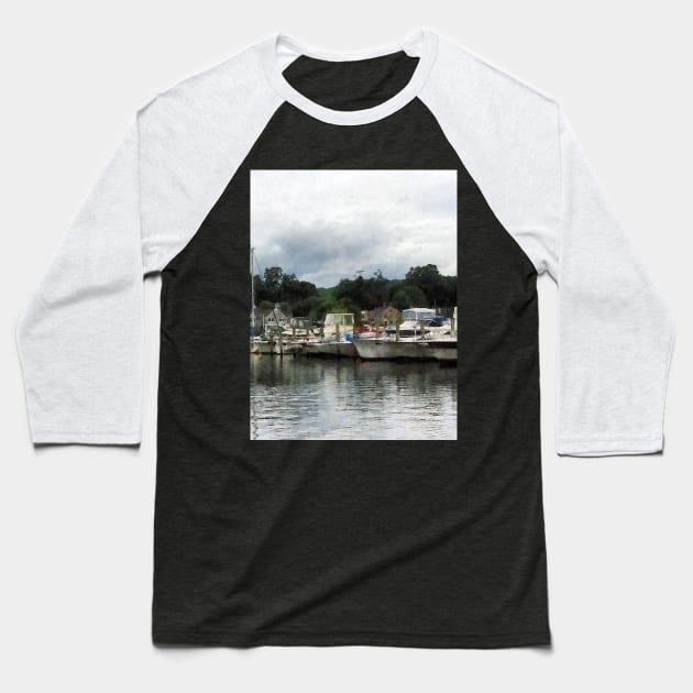 Essex CT - Boats On A Cloudy Day Baseball T-Shirt by SusanSavad